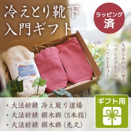 ギフト 大法紡績 冷えとり靴下 入門ギフト(冷えとり道場・絹木綿(5本指・先丸)3点セット)靴下 5本指 シルク コットン レディース メンズ
