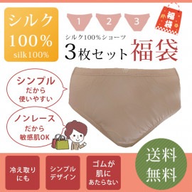 送料無料 シルクショーツ 3枚組 セット 福袋 シルク100% | 絹 冷え取り 妊活 温活 子宮ケア 生理痛