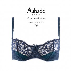 ブラジャー レース ノンパテッドブラ オーバドゥ Courbes Divines ハーフカップブラ 大きいサイズ インポート ランジェリー 総レース 透け感 Aubade 40代 50代