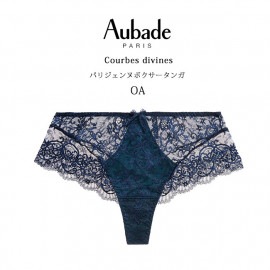 タンガショーツ 大きいサイズ オーバドゥ Courbes Divines パリジェンヌボクサータンガ 総レース インポート ランジェリー レース セクシー Aubade 40代 50代