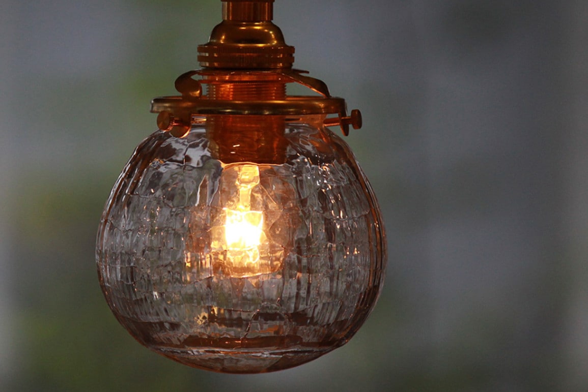 安土草多|ペンダントライト 球クラック(E17)