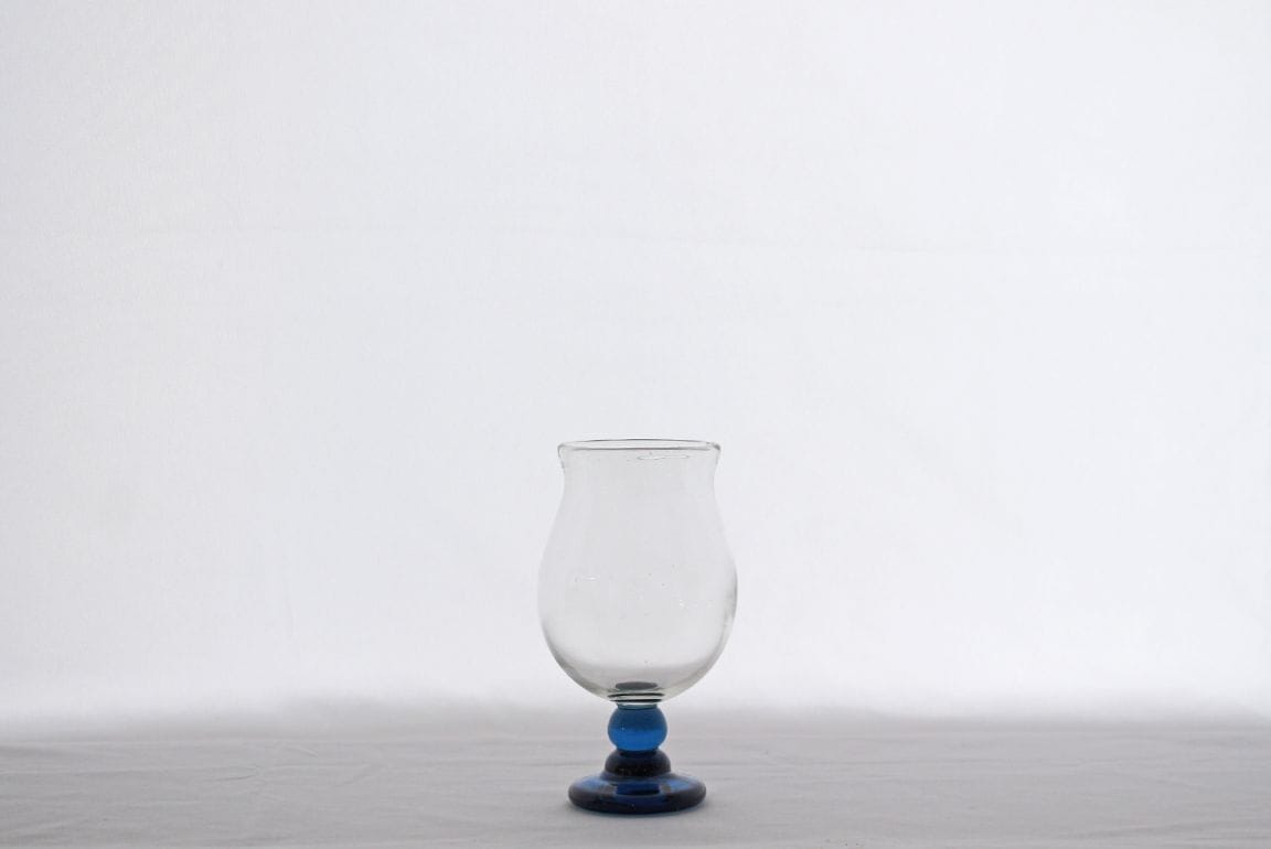 安土天平|ワイングラス 台青