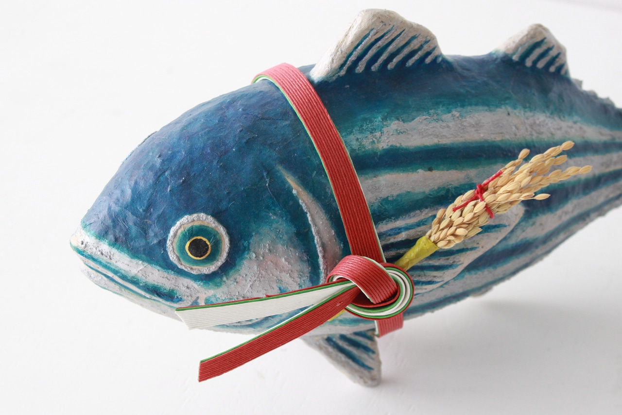 Wa154 張り子 鯛皿・鯉鉢 2点セット 平野明