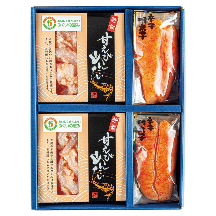 【冬ギフト】福井産甘海老めんたい・辛子明太子詰合せ AK-40