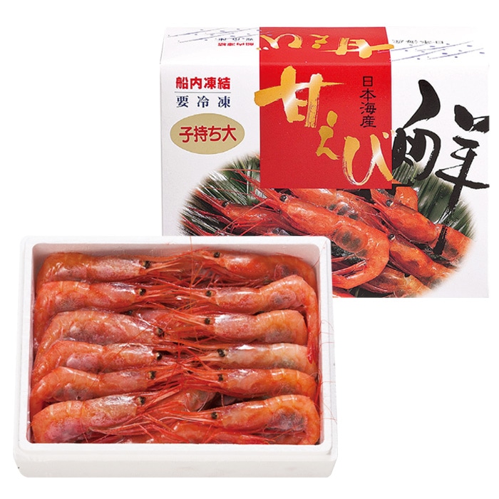 【冬ギフト】日本海産船凍子持ち甘えび(大) 500g