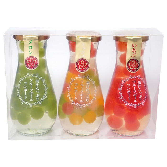 【夏ギフト】フルーツボールゼリー3本セットA