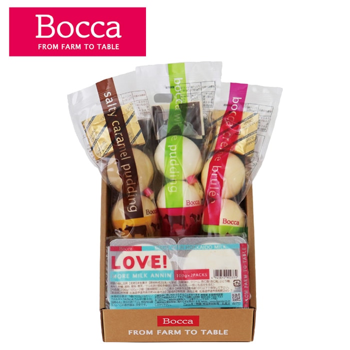 【夏ギフト】Boccaの2個入プリンと杏仁豆腐のセット