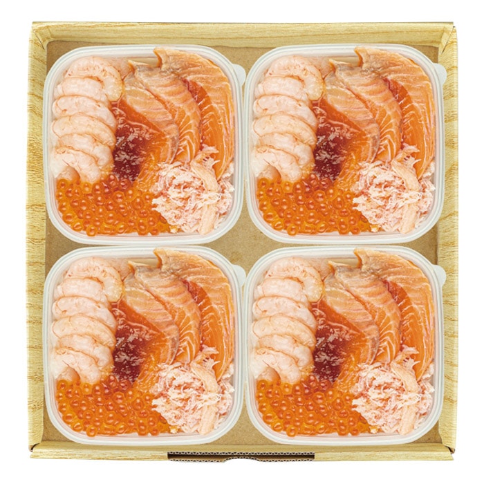 【夏ギフト】ふくいサーモン入り海鮮丼の具4個セットFKD-50