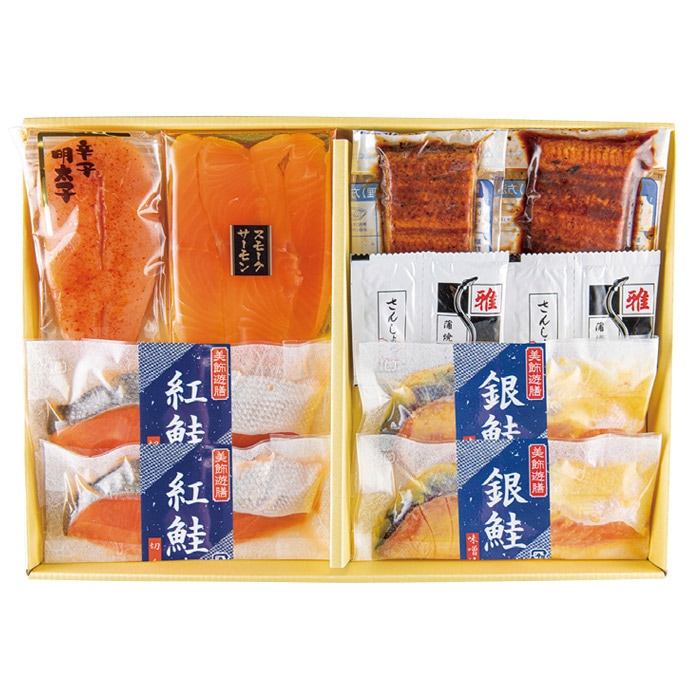 【夏ギフト】サーモン・魚卵と鰻蒲焼詰合せSGU-50R