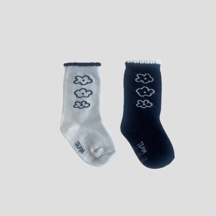black and white flower　 socks set