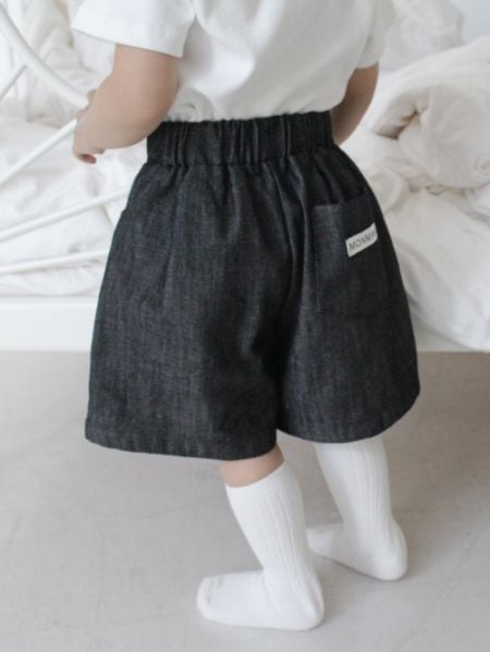 black denim bermuda pants