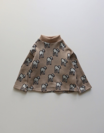 Half Neck Lamb Retro Tops For Kiddo