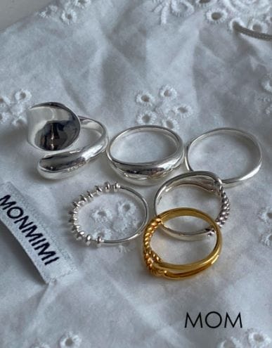 Silver Play Five Rings For Mom