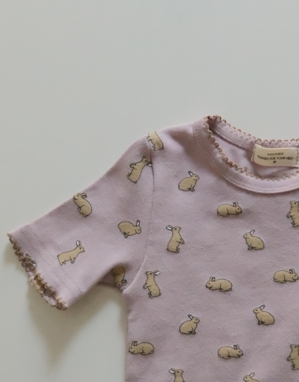 Picot trim half tops-Oat Rabbit