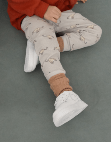Kids Long Waffle Leggings-CHEETAH BLUR
