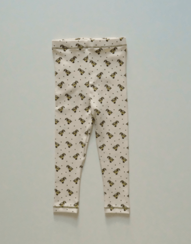 Kids Long Leggings-DUCK IN DOT