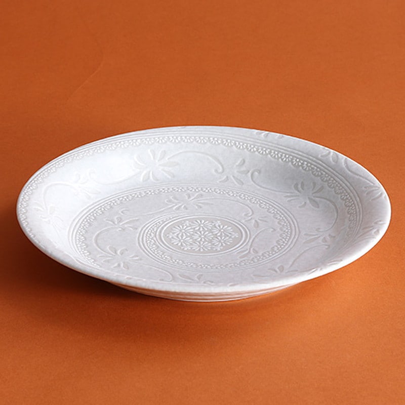 白雪花三島9寸深皿