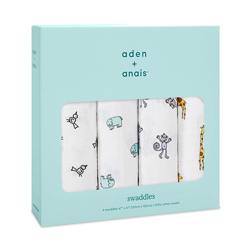 スワドル モスリン4枚入り ジャングルジャム|エイデン&アネイ aden+anais