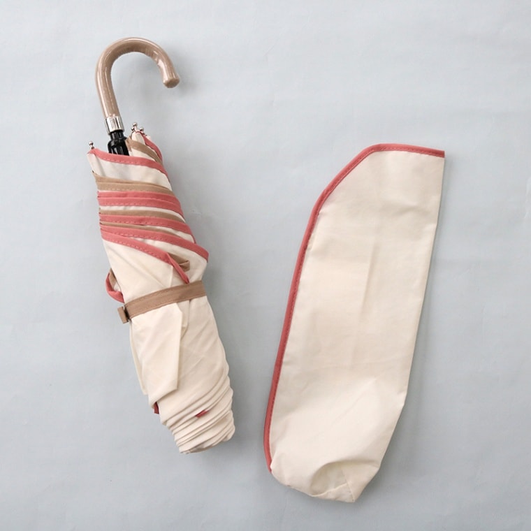 雨傘（折傘）バイカラーパイピング　ミニ　ＷＨ