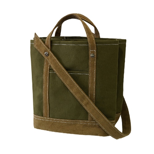 Take Me（テイクミー）　整理しやすいキャンバストート カーキ×ベージュ