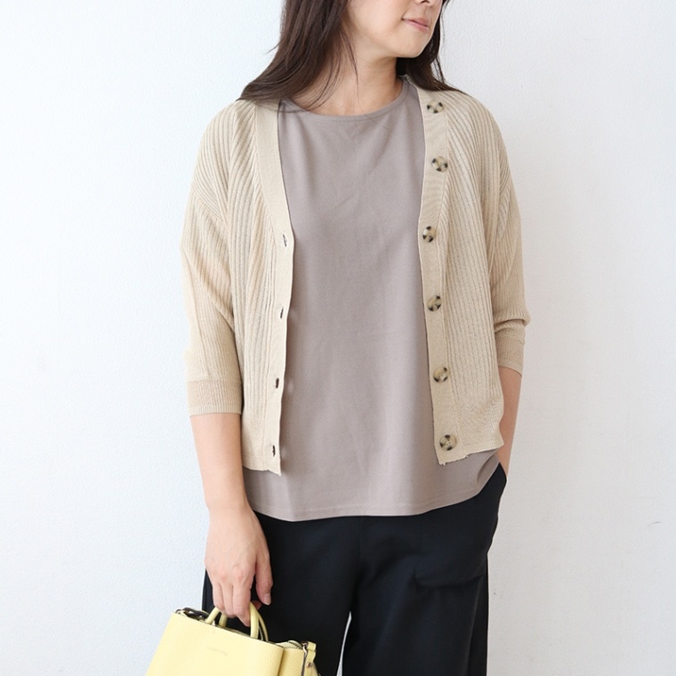 シャリシャリボタンカーディガン