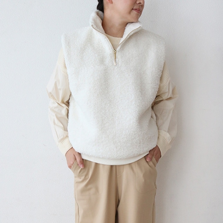 MIXボアハーフZIPベスト