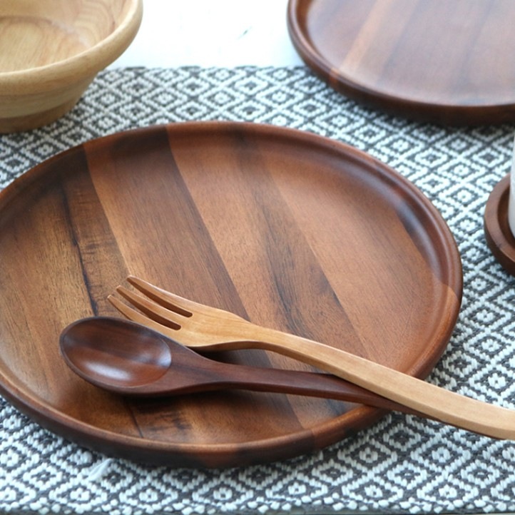 HDアカシアプレート 丸24cm