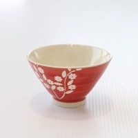 志野フラワー 茶碗 赤 | ハンプティーダンプティー公式通販| 雑貨