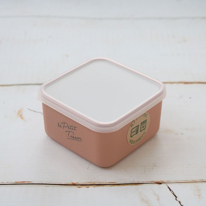 トレゾワ　フードコンテナスクエア　S　ピンク