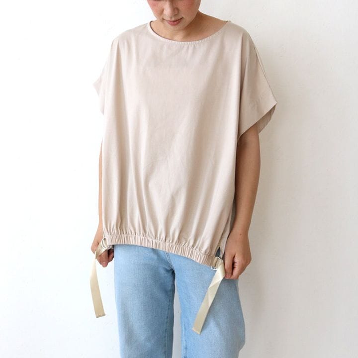 前身布帛ドロストタックプルオーバー GGY
