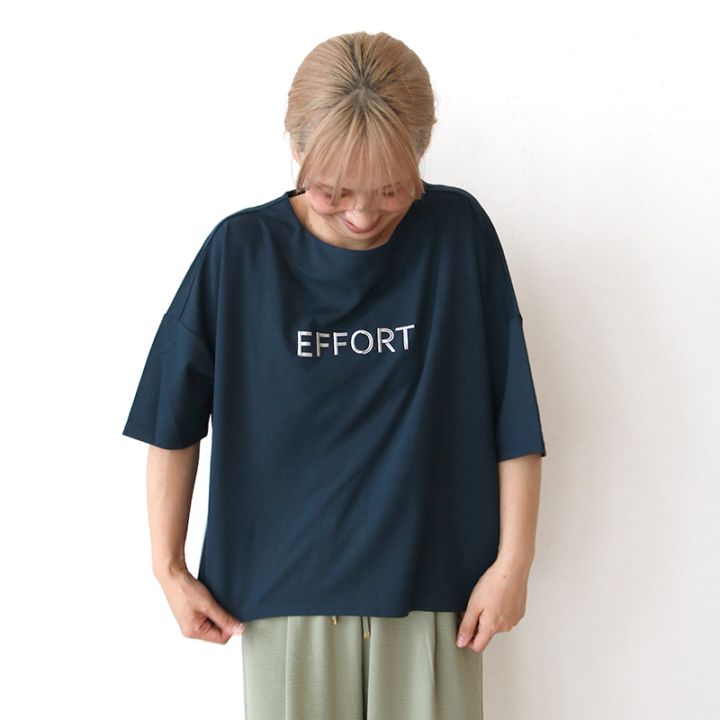 ビジュー刺繍ロゴTシャツ