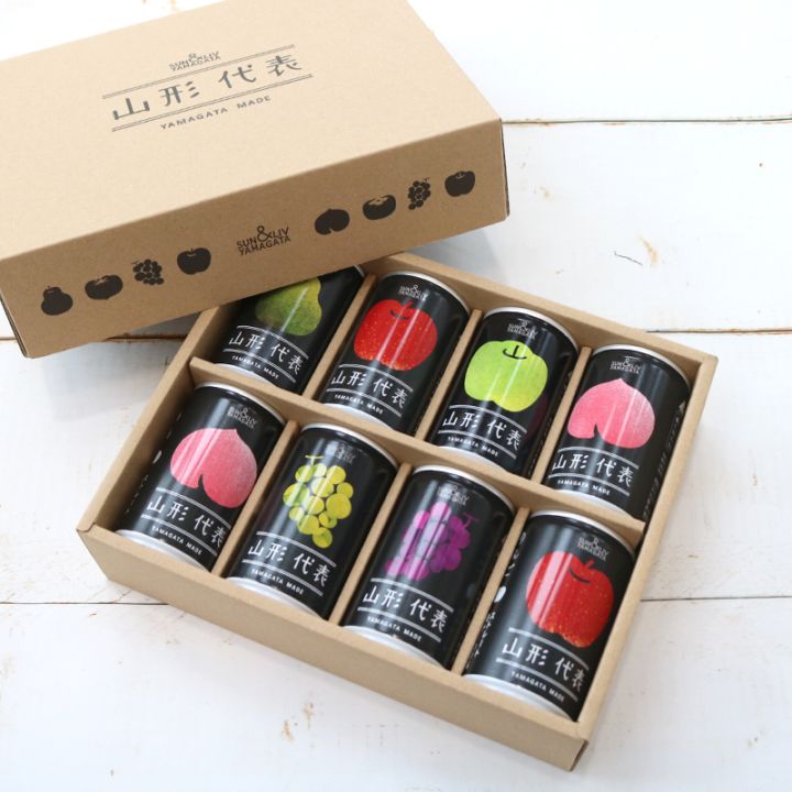 山形代表 8缶詰め合わせ ストレート果汁100%ジュース