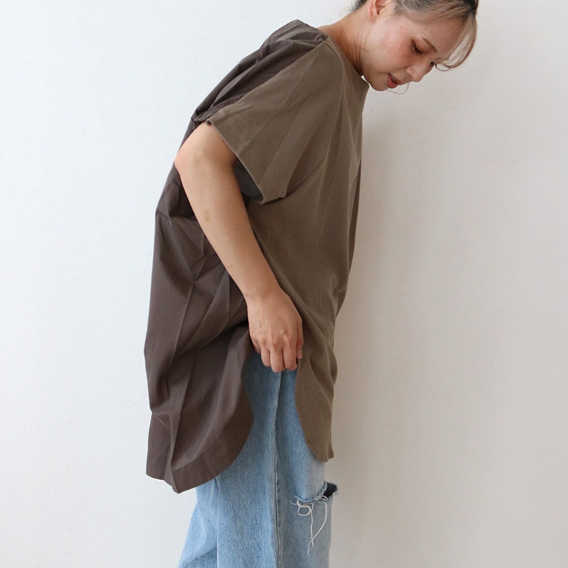 さらコットンバックギャザーチュニック○