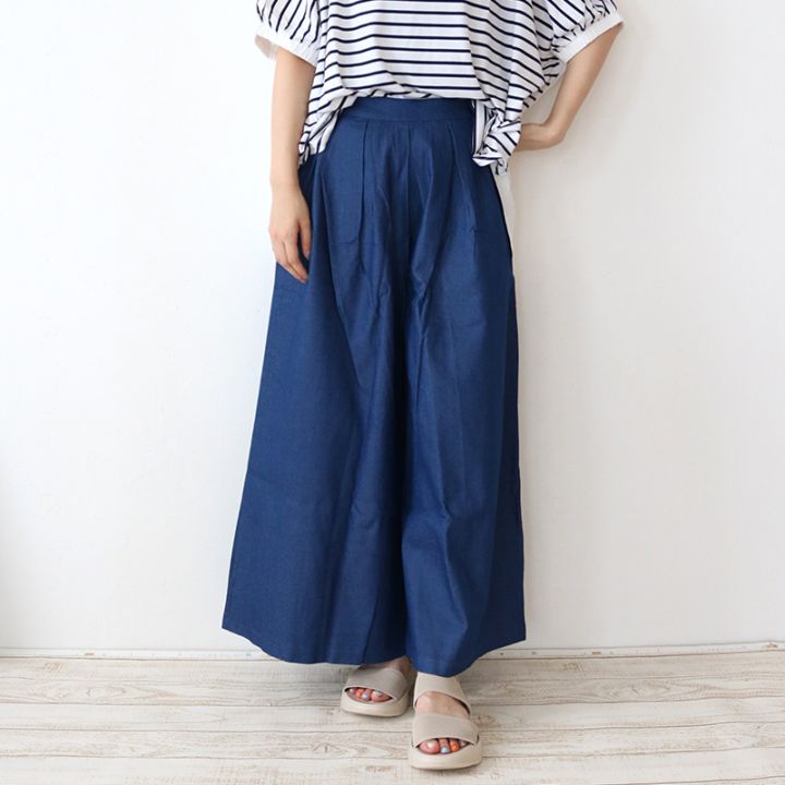 タックデニムパンツ○