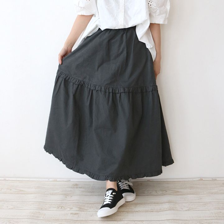 6OZカラーデニム フリルスカート○