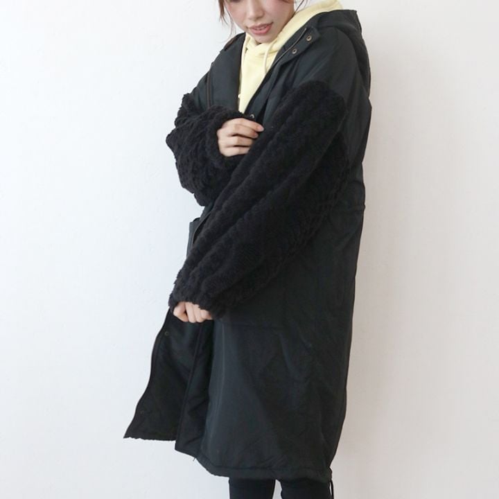 型おしボア×キルティング モッズコート○