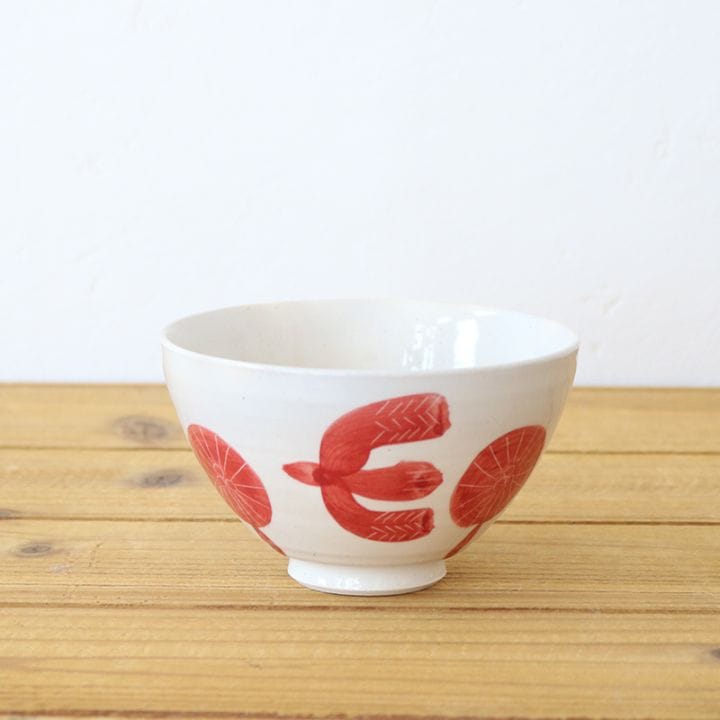スワロー 丸茶碗 赤