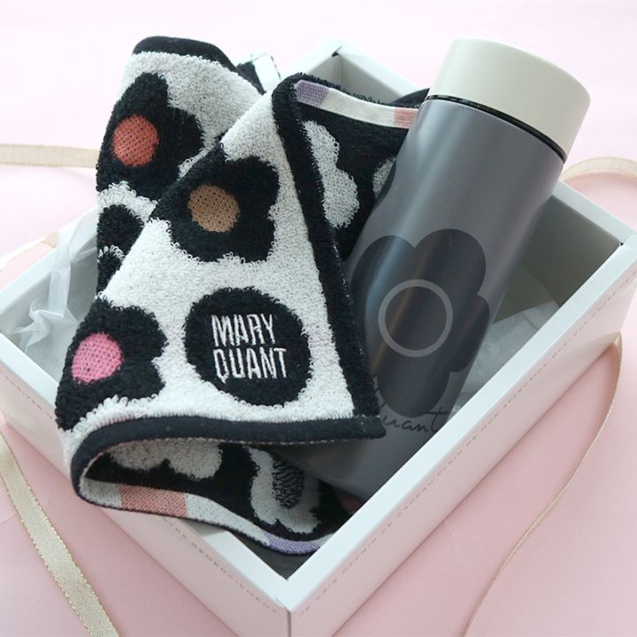 【名入れ可】MARY QUANT（マリークヮント）ステンレスボトル＆ハンカチギフト