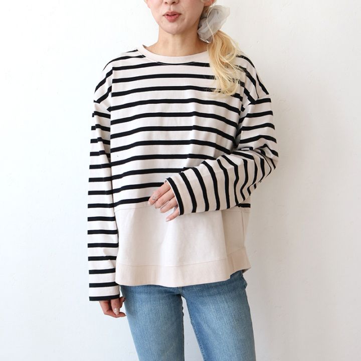 裾切替まるっとプルオーバー長袖