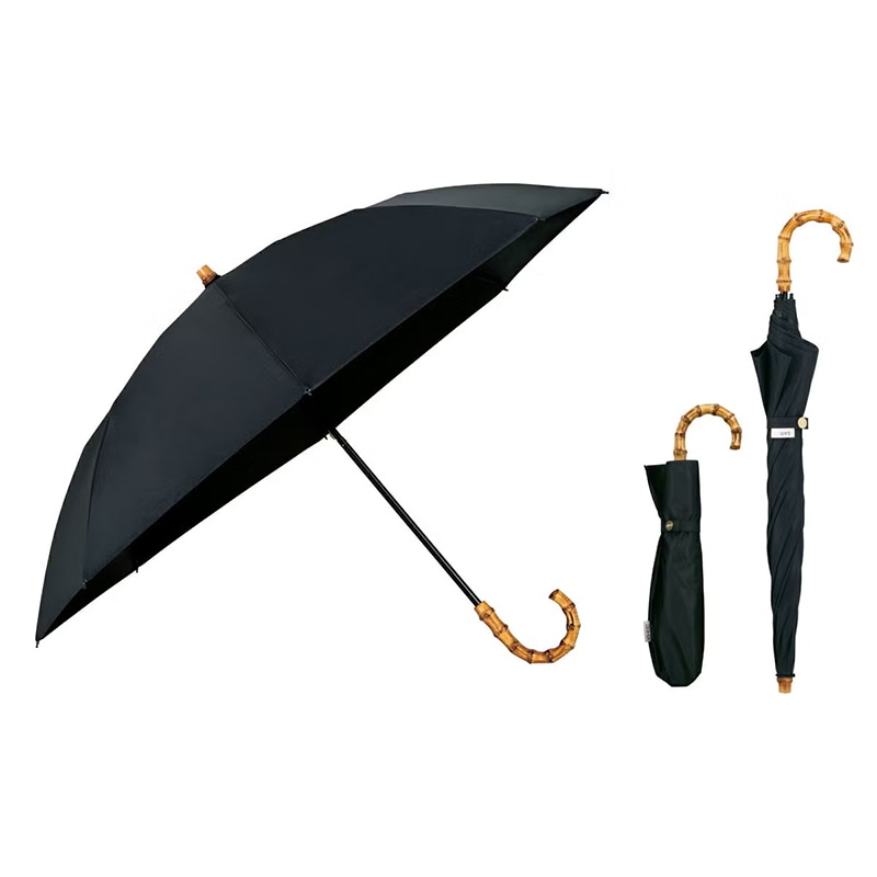 晴雨(折傘)UVO(ウーボ)CALM2段折無地mini BK