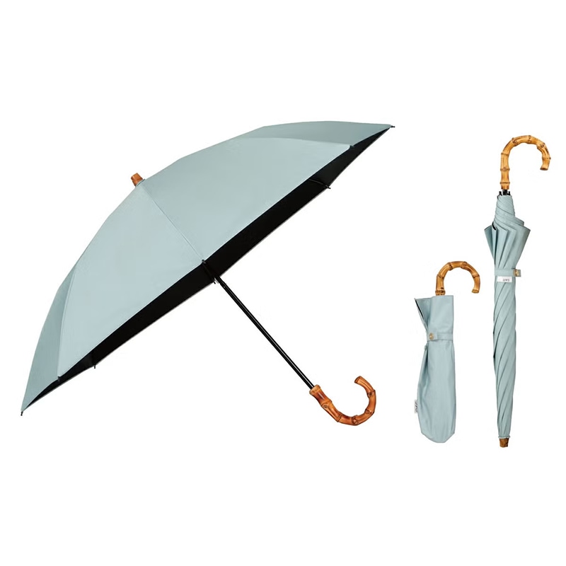 晴雨(折傘)UVO(ウーボ)CALM2段折無地mini BL