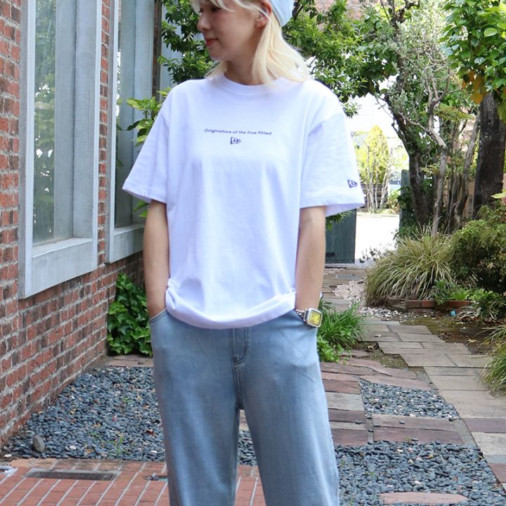 NEW ERA（ニューエラ）半袖コットン Tシャツ Circle ロゴ ホワイト