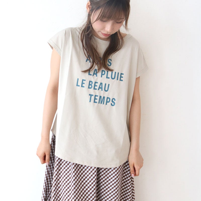 ロゴプリントフレンチTシャツ