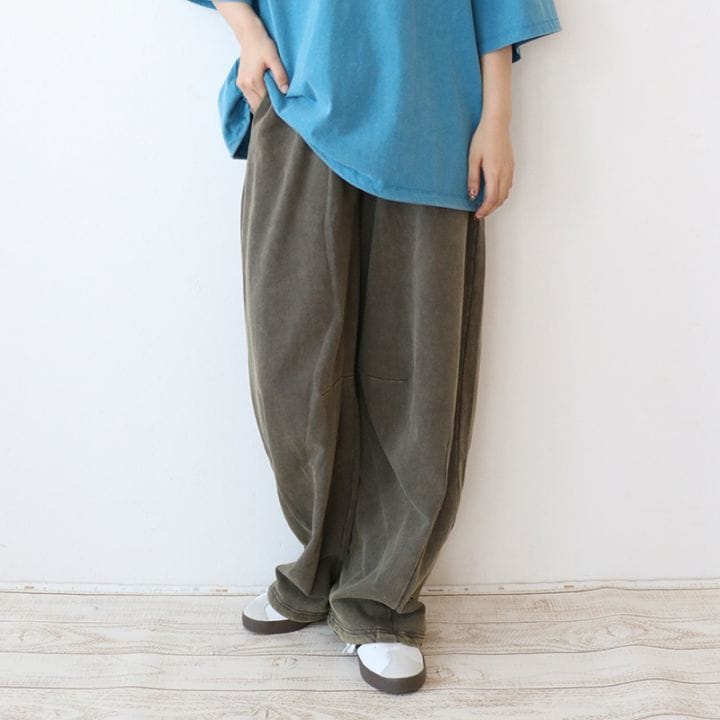 裏毛ケミカル加工 パンツ 
