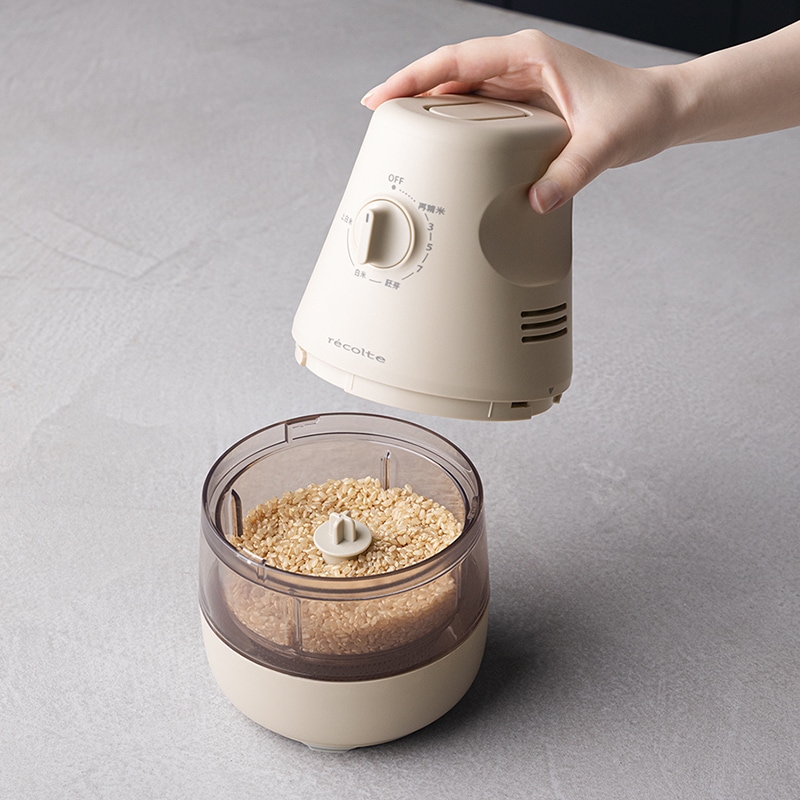 3月上旬お届け】レコルト コンパクト精米機 クリームホワイト | ハンプ
