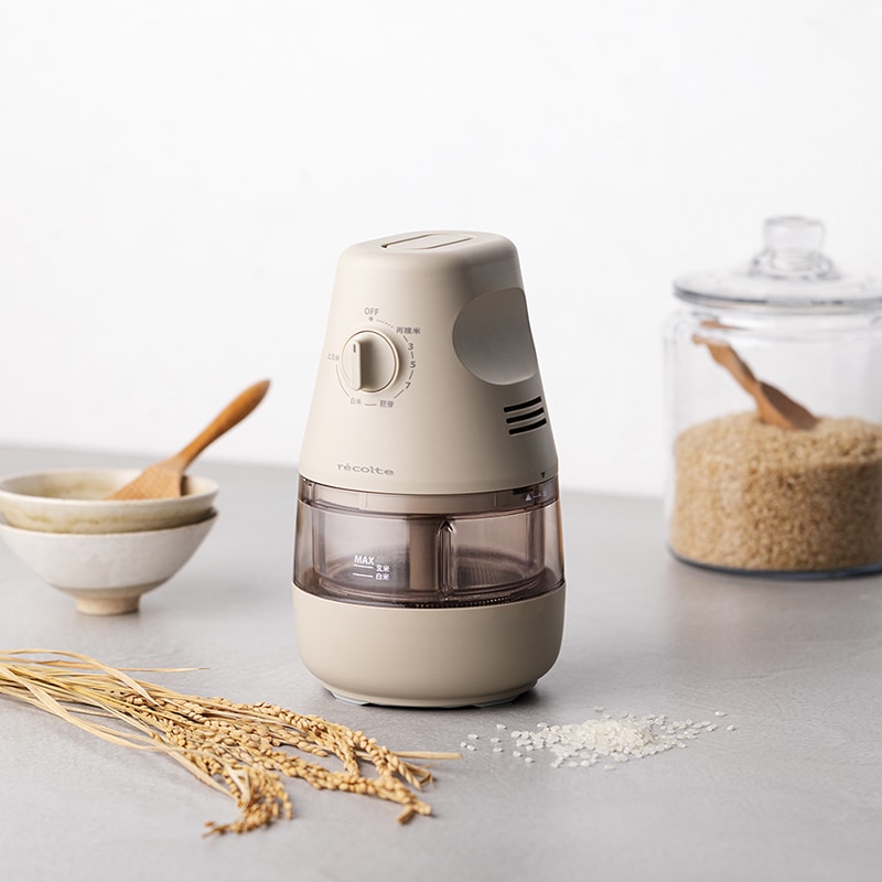 3月上旬お届け】レコルト コンパクト精米機 クリームホワイト | ハンプ