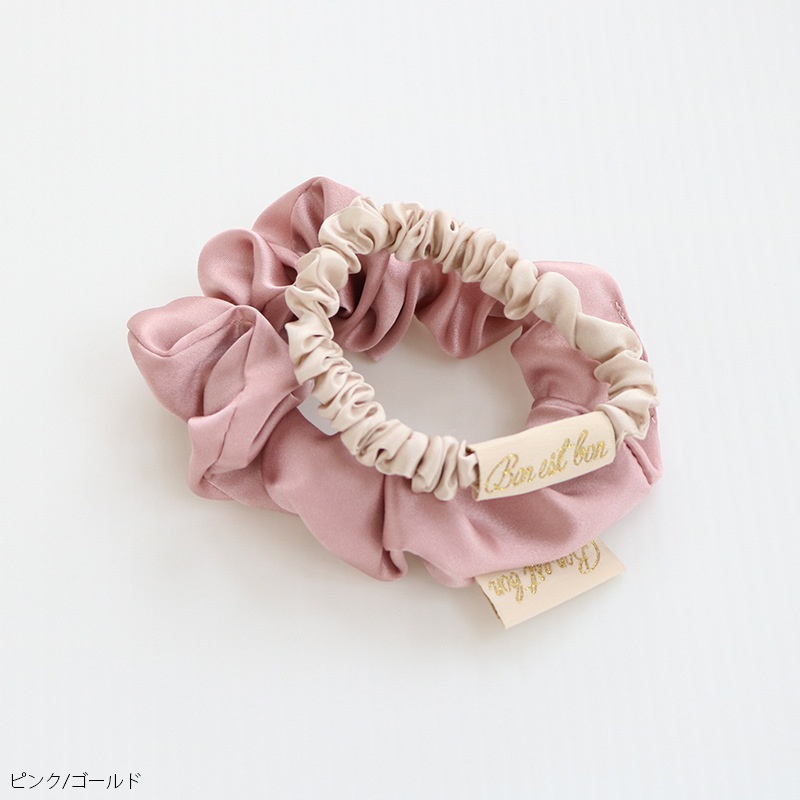まゆ様 ポンポン シュシュ ヘアゴム ヘアアクセサリー ボンボン シルク Bon est bon シルク100％シュシュ 2PセットA | ハンプティーダンプ