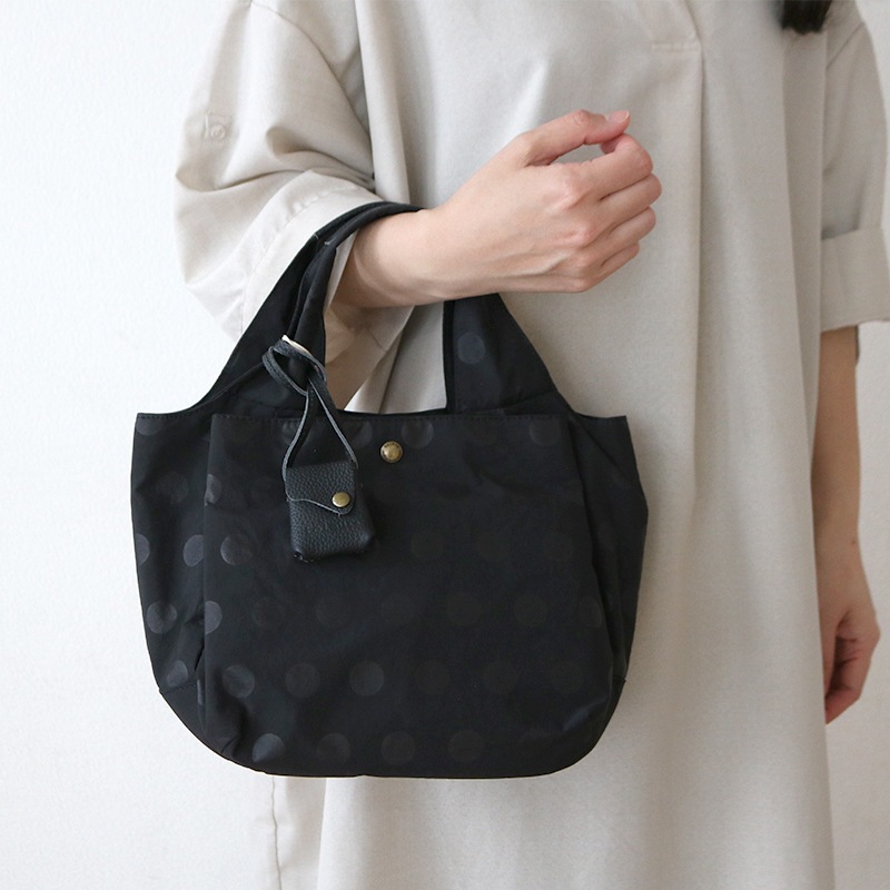 toleur（トーラ）ナイロンドット カウレザートート BK