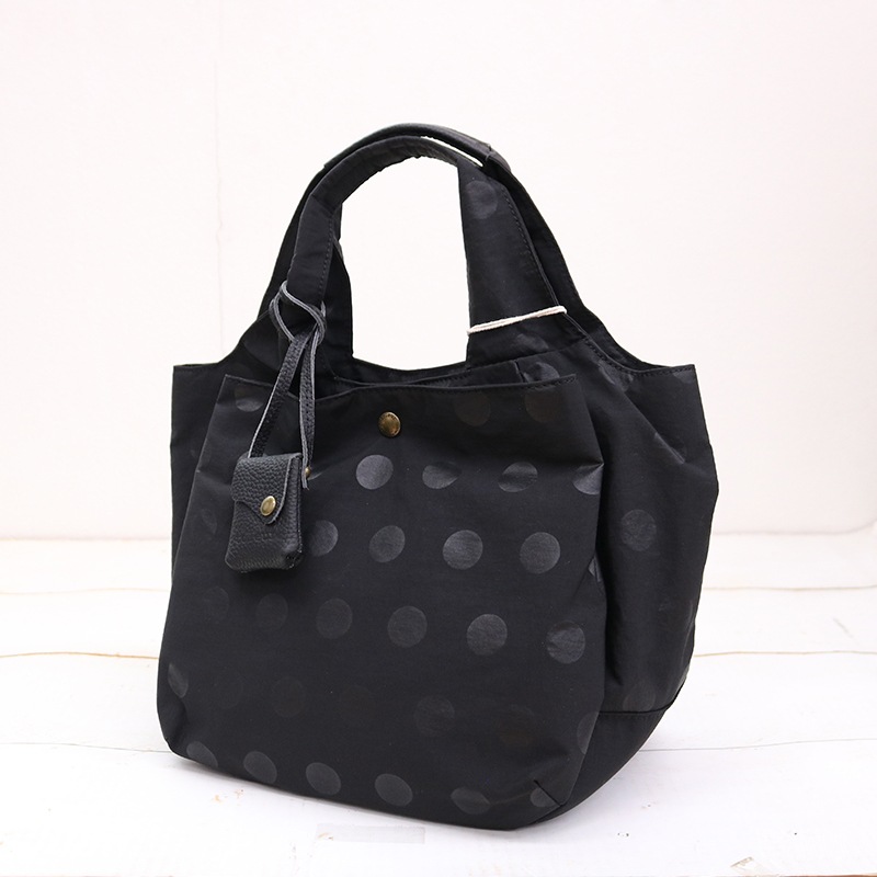 toleur（トーラ）ナイロンドット カウレザートート BK