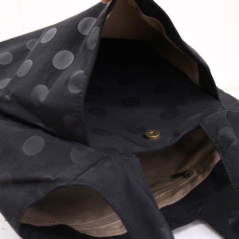 toleur（トーラ）ナイロンドット カウレザートート BK